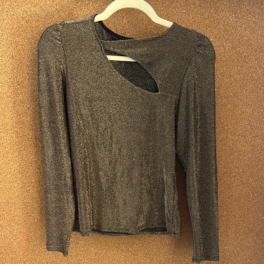 Catherine Malandrino Gray Cut Out Blouse